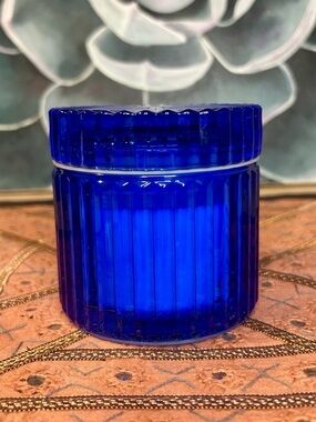 Leoben Company Blue Glass Beach House Jar Scented Candle